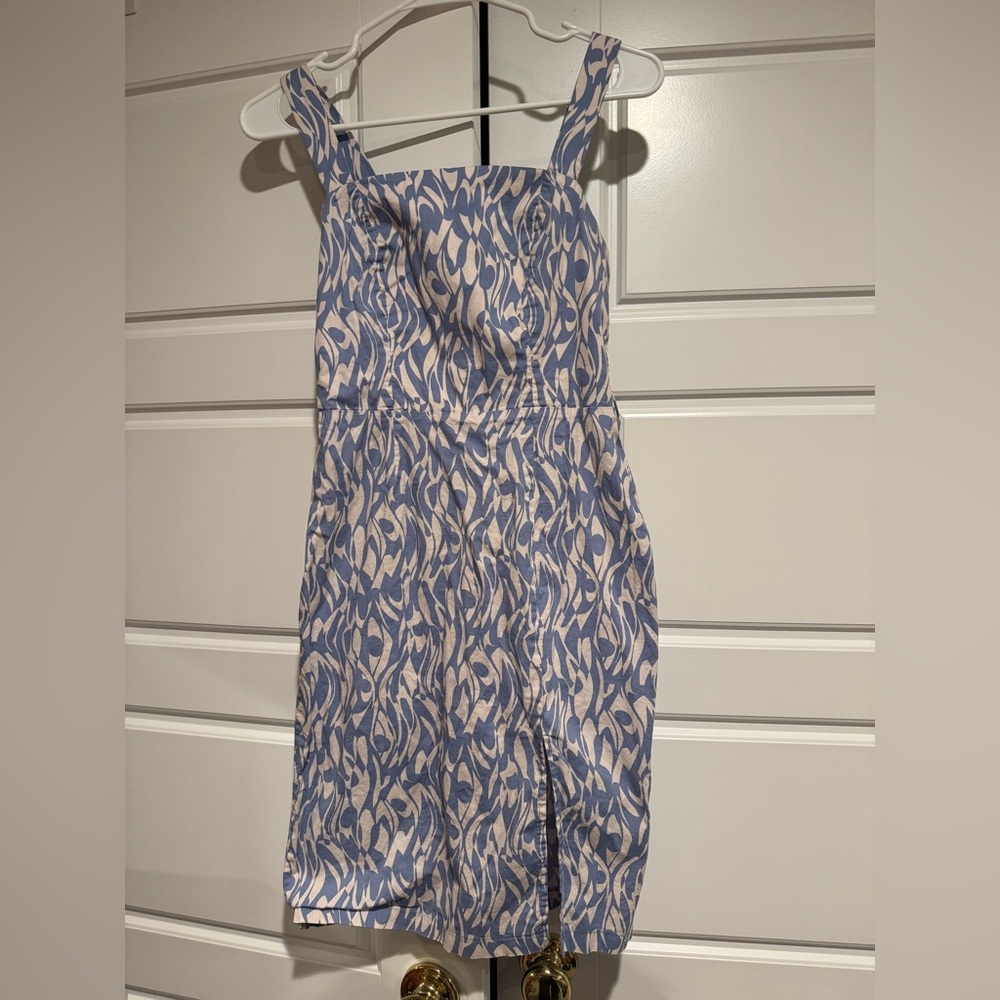 Monteau Blue and White Smocked Dress
